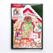 日本精美聖誕祝福3D卡 (開合款) - 動物之家 (christmasslowman002PK)