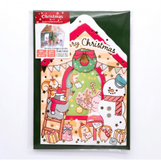 日本精美聖誕祝福3D卡 (開合款) - 動物之家 (christmasslowman002PK)