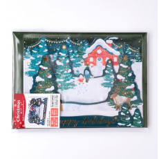 日本精美聖誕樹林3D卡 (相框款) - 聖誕樹林 (christmasforest004GE)