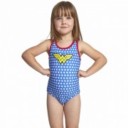 女童神奇女俠運動泳衣-藍/黃 (5087185)