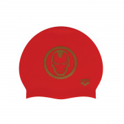 少年韓國製鋼鐵人矽膠泳帽-紅/金 (AEP-ARN-6400EA-IRRG)
