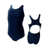 女童基礎訓練連身泳衣-深藍 (AS-449)