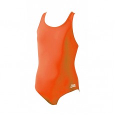 少女素色運動競技連身泳衣-橙 (5020152)