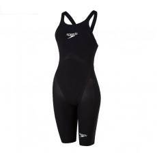 鯊魚皮 LZR飛躍系列 女子開放式後背連體及膝泳衣-黑 (8119780001)